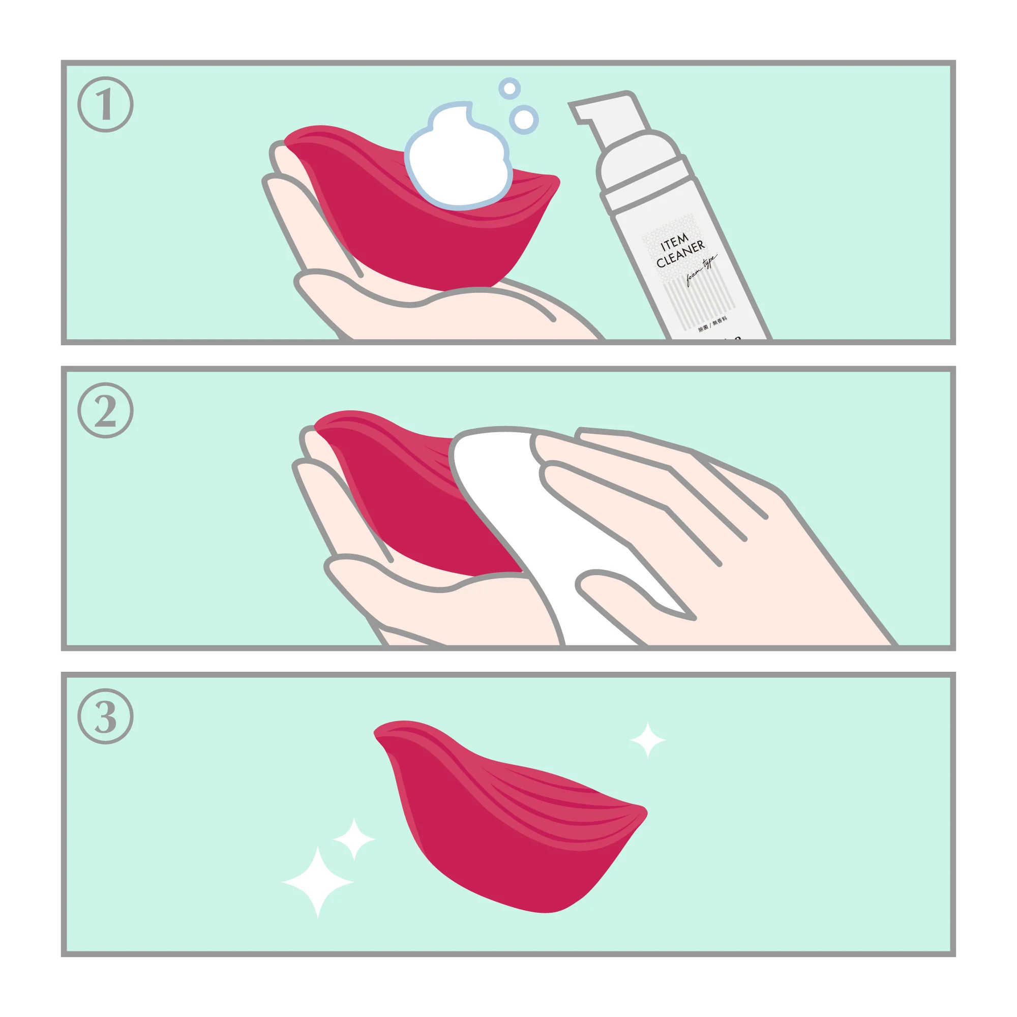 iroha stick - light pink × white & ITEM CLEANER bundle - Image 2